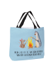 Mr. & Mrs. Panda Shopper Damen Pinguin Lagerfeuer mit Spruch in Eisblau