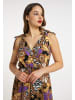 faina Damen Maxikleid Mit Allover-Print in Orange Mehrfarbig