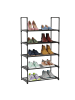 relaxdays Schuhregal "5 Ebenen" in Schwarz - (B)45 x (H)89 x (T)30 cm