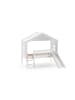 58 aufm Kessel HAUSBETT mit Rutsche Kathye 213x202x192 aus Massivholz+MDF in Weiß