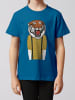 wat? Apparel T-Shirt Tiger Head in Blau