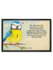 Mr. & Mrs. Panda fußmatte Vogel Blaumeise Design mit Spruch in Weiß