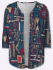 Sieh an! Shirtjacke in marine-topas-bedruckt