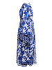 BETTY & CO Chiffonkleid ohne Arm in Weiß/Dunkelblau