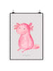 Mr. & Mrs. Panda Poster Axolotl Niedlich ohne Spruch in Grau Pastell