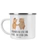 Mr. & Mrs. Panda Camping Emaille Tasse Kirchliche Trauung Liebe ... in Weiß