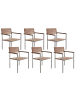Beliani 6er-Set Esszimmerstuhl VIAREGGIO in Braun/Silber