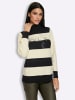 Heine Pullover in schwarz-champagner-gestreift