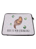 Mr. & Mrs. Panda Hülle Laptop Otter Seerose mit Spruch in Grau Pastell