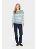 SAINT TROPEZ Strickpullover MilaSZ Gerade Passform in Blue Surf Melange