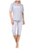 NORMANN CapriSchlafanzug Hose "New York City Loving" - 65219 in Grau