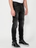 KOROSHI Jeans Biker Skinny Fit in Schwarzer Denim