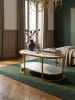 KADIMA DESIGN Couchtisch 100x60x45 cm mit Marmor Optik, Design Wohnzimmertisch in Weiß
