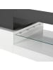 ABRIHOME Couchtisch mit LED Ambientebeleuchtung und Glasablage Oberfläche, Schwarz