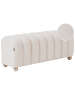 Beliani Bettbank IDYLLWILD in Weiß/Braun - (W) 111 x (H) 45 x (L) 39 cm