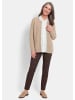 GOLDNER Kurzgröße:  Warme Strickjacke aus Merinowolle in beige / gemustert