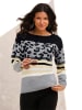 Sieh an! Pullover in schwarz-ecru-gemustert