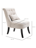 HOMCOM Sessel in Cremeweiß 52,5L x 69B x 77H cm