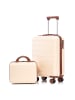 ABRIHOME Kofferset Hartschale mit Kosmetiktasche in Beige
