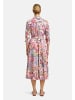 Milano Italy Shirt Bluse Kleid mit weitem Midi-Rock 3/4 Ärmel in Rose Print