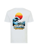 OLDSKULL T-Shirt Retro Pixel Wave Logo Graphic in White