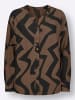 Sieh an! Langarm-Bluse in braun-schwarz-bedruckt