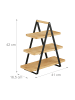 relaxdays Etagere in Natur/ Schwarz - (B)41 x (H)42 x (T)16,5 cm