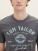 Tom Tailor Logo T-Shirt 2-er Pack Kurzarm Set mit Logo Print in Grau-Weiß