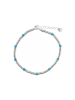 Luxenter Armband aus 925er Sterlingsilber und Zirkonia Aquamarinblau mit Rhodium-Finish