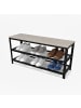 relaxdays Schuhbank in Hellbraun/ Schwarz - (B)100 x (H)45 x (T)30 cm
