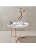 KADIMA DESIGN Sofatisch LIA Rund: Retro Stil, Metallgestell, abnehmbares Tablett in Bronze