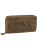 Greenburry Geldbörse Vintage Leder-Doppel-Langbörse in Sattelbraun