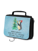 Mr. & Mrs. Panda Kosmetikbeutel Pinguin Weihnachtsbaum mit Spruch in Eisblau