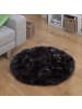 KADIMA DESIGN Hochflor Teppich Shaggy waschmaschinenwaschbar Einfarbig in Schwarz
