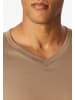 Schiesser Langarmshirt V-Ausschnitt in Nougat