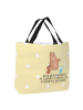Mr. & Mrs. Panda Stofftasche Katze Wasserglas mit Spruch in Gelb Pastell