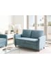 Beliani 2-Sitzer Sofa MARE in Blau/Braun - (W) 143 x (H) 88 x (L) 77 cm