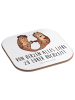 Mr. & Mrs. Panda Untersetzer für Gläser Hochzeit Otter mit Spruch in Weiß
