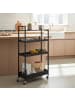 relaxdays Nischenwagen in Braun/ Schwarz - (B)20 x (H)98 x (T)50 cm