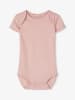 name it Mädchen Baby 3er Pack Bodies kurzarm Blumenmotiv Pale Mauve 50