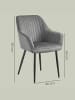 SONGMICS 4er-Set: Esszimmerstuhl in Hellgrau-Schwarz - (B)62.5 x (H)85 x (T)60 cm