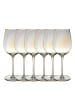 Intirilife Wein Glas Weißwein Rotwein 440ml in 6x 440ml Regenbogen Schimmer