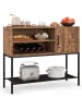 COSTWAY Sideboard mit Weinregal 35x100x83cm in Braun