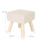 relaxdays Hocker in Beige/ Natur - (B)30 x (H)30 x (T)30 cm
