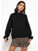 SASSYCLASSY Pullover mit Volantärmeln in Schwarz