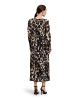 Betty Barclay Plisseekleid langarm in Beige/Braun