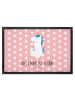 Mr. & Mrs. Panda Schuhabstreifer Einhorn Spaziergang mit Spruch in Rot Pastell