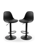 relaxdays 2x Barhocker in Schwarz - (H)83–103 x Ø 38 cm