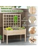 COSTWAY Blumenkasten mit Spalier 119cm in Beige