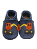 Mepiq Baby Lauflernschuhe aus Leder mit Gummisohle rutschfest "Auto" in Dunkelblau